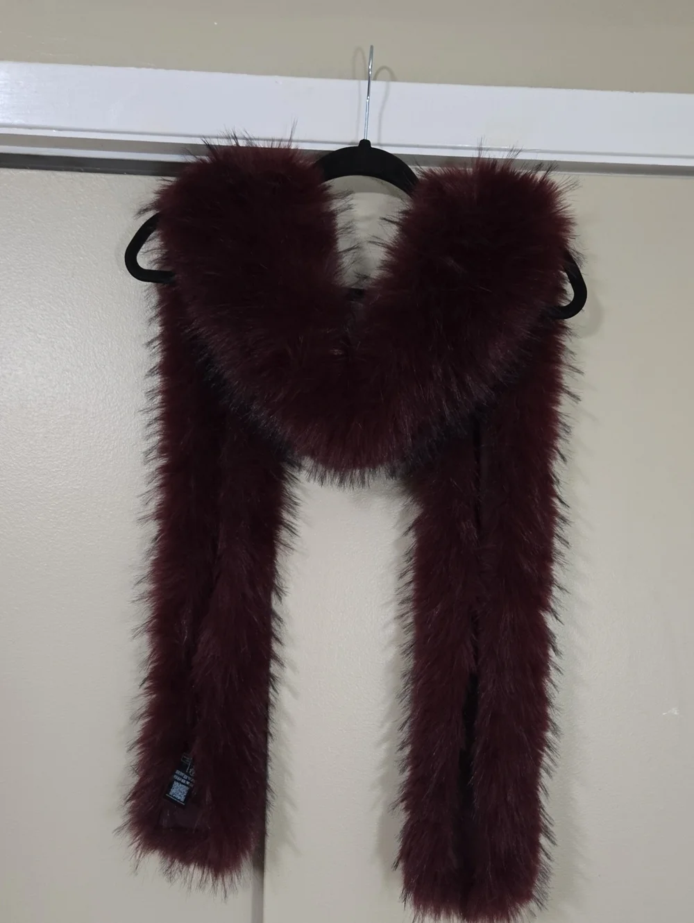 ASOS Deep Burgundy Faux Fur Scarf One Size